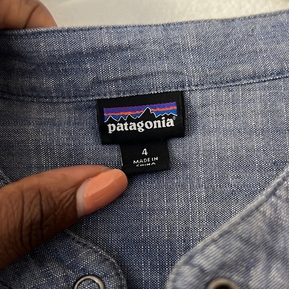 Patagonia Women’s Denim Midi Length Longsleeve Shirt Dress Size 4 Blue - Picture 5 of 8